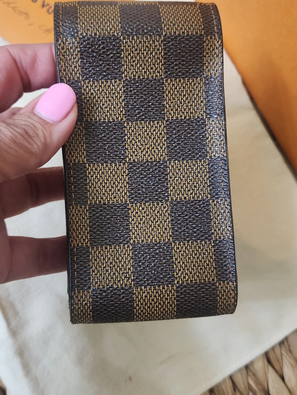 Louis Vuitton Brown Damier Ebene Checkered Cosmetic Case